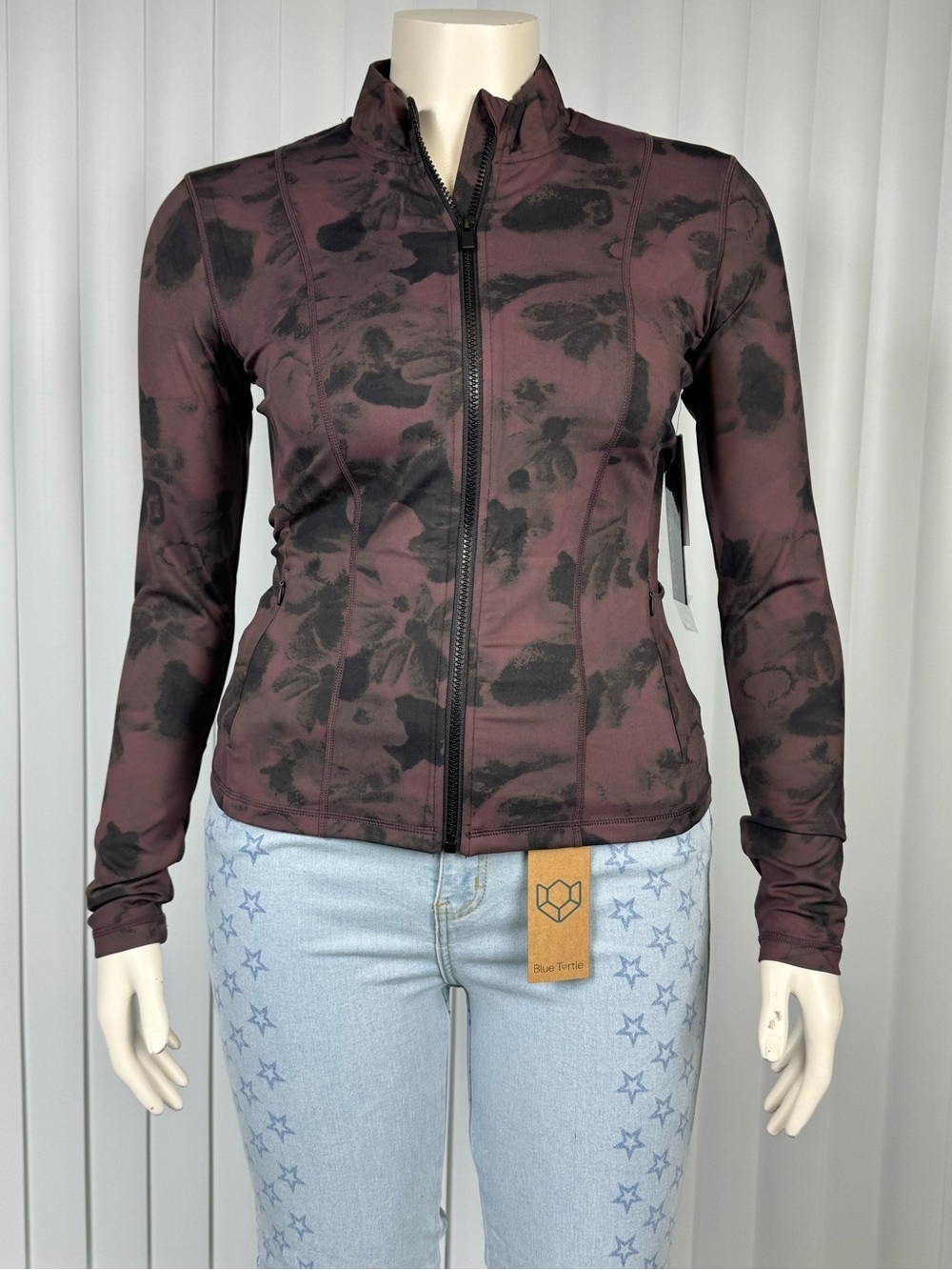 Mono B Tie Dye Athleisure Zip Jacket Lightweight Size M NWT